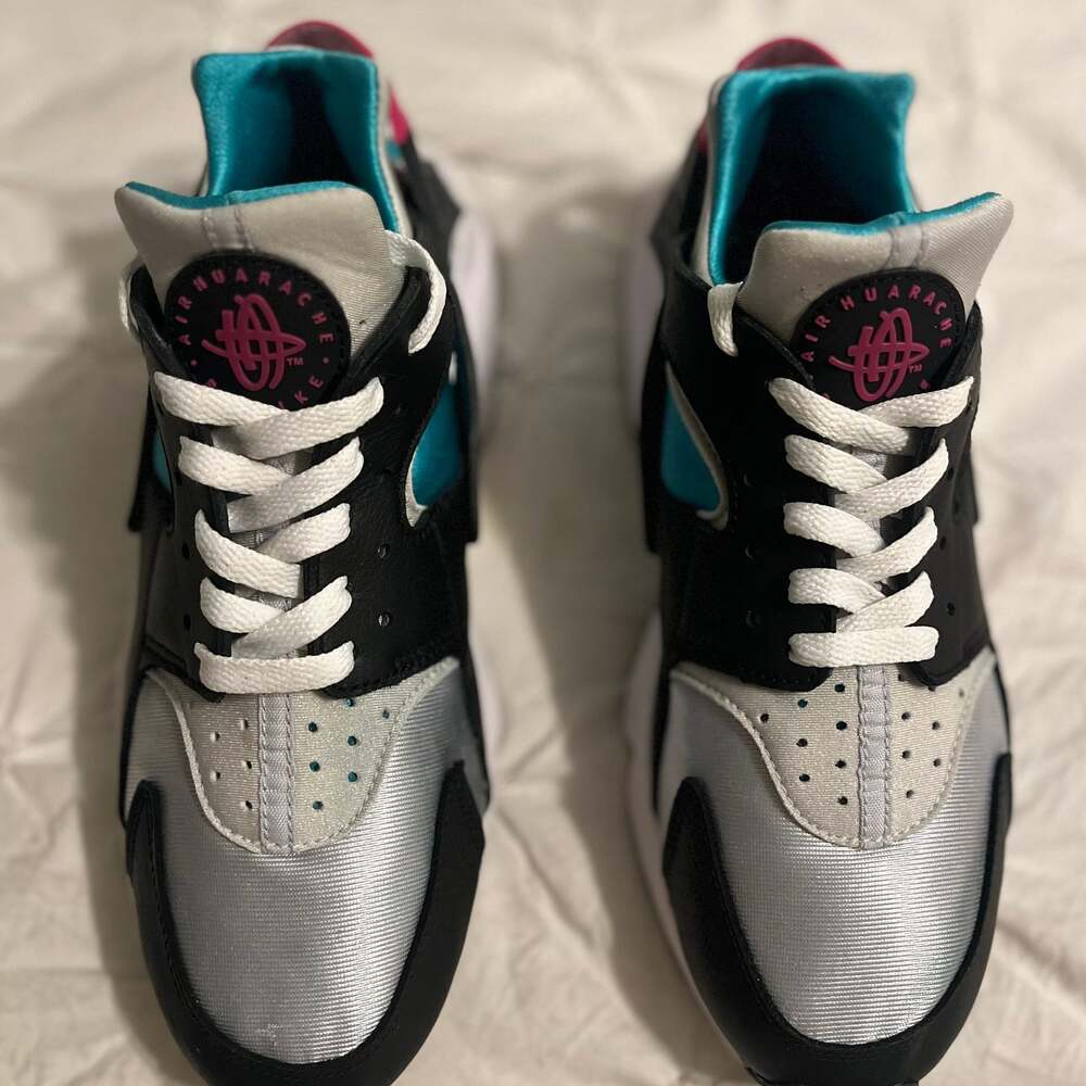 Nike Air Huarache Run South Beach Teal Pink White Gray Sneakers